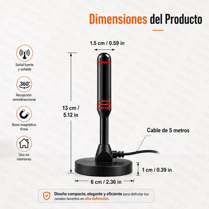 Antena Digital Interior para TV